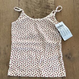 Brandy Melville White and Red Polka Dot Camisole